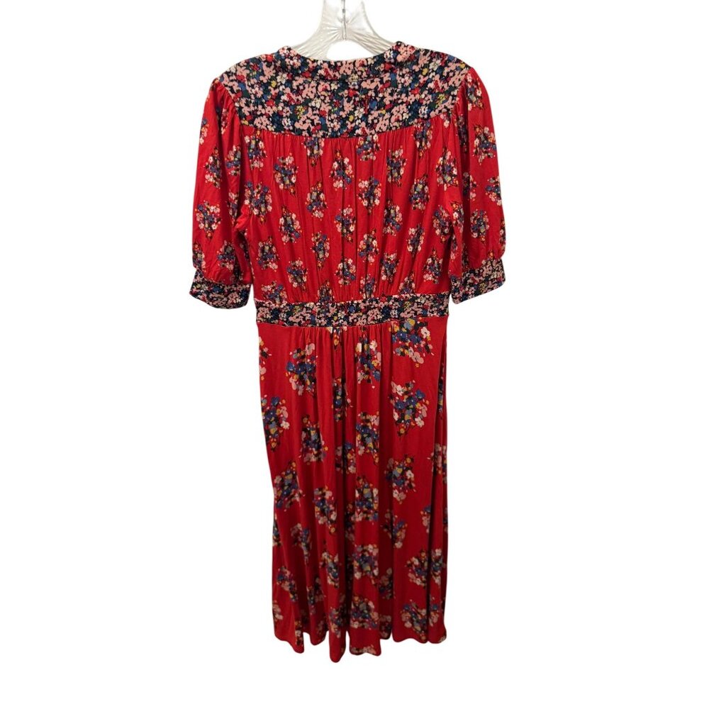 Boden Red Floral Midi Dress - Picture 3 of 4